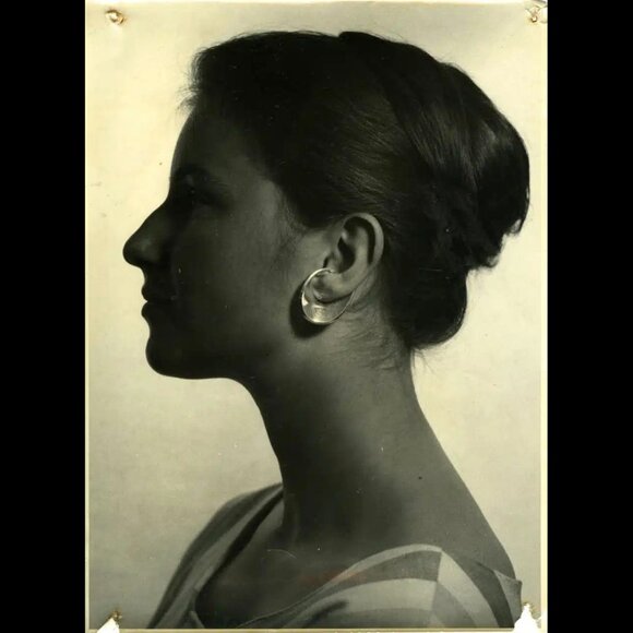 Documented TONE VIGELAND Norwegian Sterling Silver Iconic Sling Slynge Earrings - Picture 9 of 9